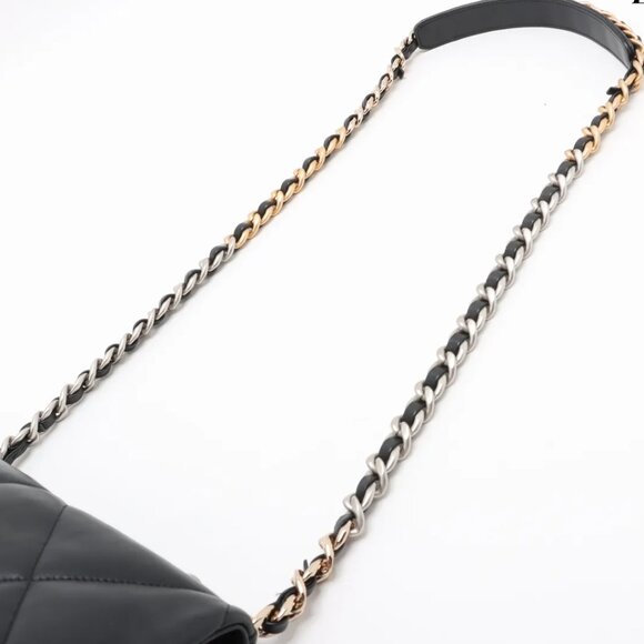 CHANEL 19 Lambskin Chain Shoulder Bag Gold x Silver - Picture 8 of 17